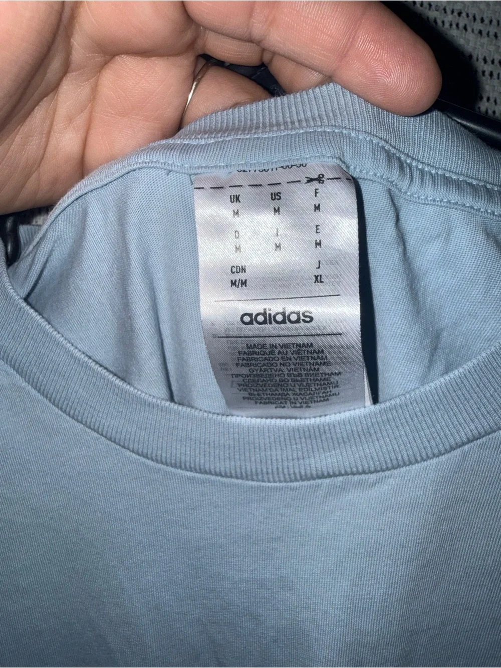 adidas Men’s Light Blue Crew Neck Sports Tee